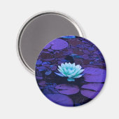Lotus Flower Magical Paars Blue Turquoise Floral Magneet (Voorkant / Achterkant)