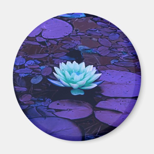 Lotus Flower Magical Paars Blue Turquoise Floral Magneet (Voorkant)