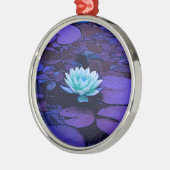 Lotus Flower Magical Paars Blue Turquoise Floral Metalen Ornament (Links)