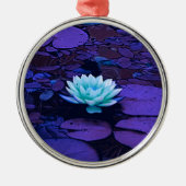 Lotus Flower Magical Paars Blue Turquoise Floral Metalen Ornament (Voorkant)