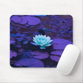 Lotus Flower Magical Paars Blue Turquoise Floral Muismat (Met muis)