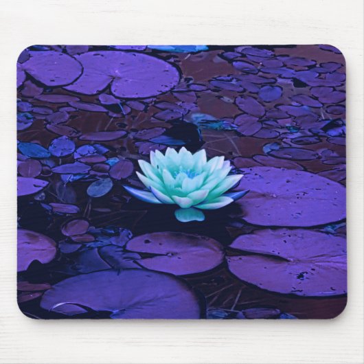 Lotus Flower Magical Paars Blue Turquoise Floral Muismat (Voorkant)