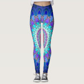 Lotus Flower Mandala - blue cyan violet Leggings (Voorkant)