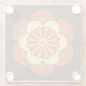 Lotus Flower Mandala, Brown, Rust and Yellow Glazen Onderzetter (Achterkant)