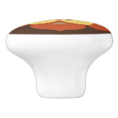 Lotus Flower Mandala, Brown, Rust and Yellow Keramische Knop (Zijkant)