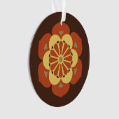 Lotus Flower Mandala, Brown, Rust and Yellow Ornament (voorkant)
