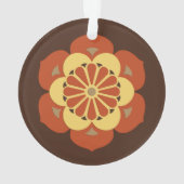 Lotus Flower Mandala, Brown, Rust and Yellow Ornament (achterkant)