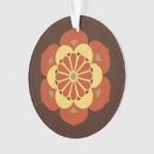 Lotus Flower Mandala, Brown, Rust and Yellow Ornament (voorkant)