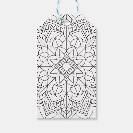 Lotus Flower Mandala Cadeaulabel (Voorkant)
