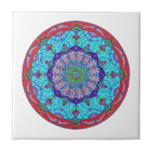 Lotus Flower Mandala Ceramic Tile, Art Tile Tegeltje (Voorkant)