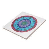 Lotus Flower Mandala Ceramic Tile, Art Tile Tegeltje (Zijkant)