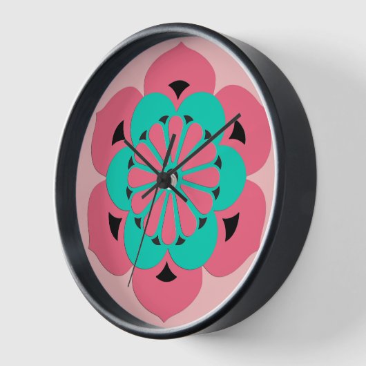Lotus Flower Mandala, Coral Pink en Turquoise (Hoek)