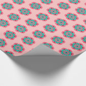 Lotus Flower Mandala, Coral Pink en Turquoise Cadeaupapier (Hoek)