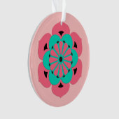 Lotus Flower Mandala, Coral Pink en Turquoise Ornament (voorkant)