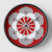 Lotus Flower Mandala, Dark Red, Grey and White (Voorkant)