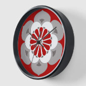 Lotus Flower Mandala, Dark Red, Grey and White (Hoek)
