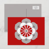 Lotus Flower Mandala, Dark Red, Grey and White Briefkaart (Voorkant / Achterkant)