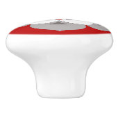 Lotus Flower Mandala, Dark Red, Grey and White Keramische Knop (Zijkant)