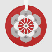 Lotus Flower Mandala, Dark Red, Grey and White Ornament (achterkant)