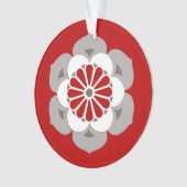 Lotus Flower Mandala, Dark Red, Grey and White Ornament (voorkant)