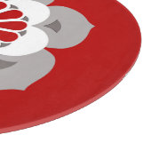 Lotus Flower Mandala, Dark Red, Grey and White Snijplank (Hoek)