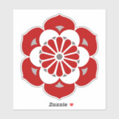 Lotus Flower Mandala, Dark Red, Grey and White Sticker (Vel)