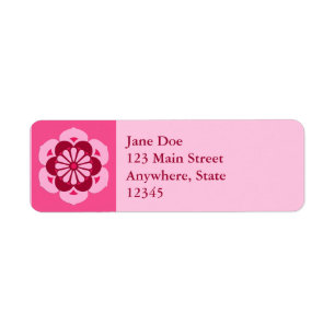 Lotus Flower Mandala, Fuchsia Pink en Burgundy Etiket