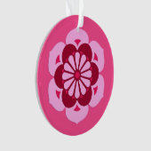 Lotus Flower Mandala, Fuchsia Pink en Burgundy Ornament (voorkant)