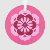 Lotus Flower Mandala, Fuchsia Pink en Burgundy Ornament (achterkant)