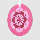 Lotus Flower Mandala, Fuchsia Pink en Burgundy Ornament (voorkant)