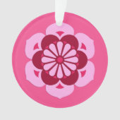 Lotus Flower Mandala, Fuchsia Pink en Burgundy Ornament (voorkant)