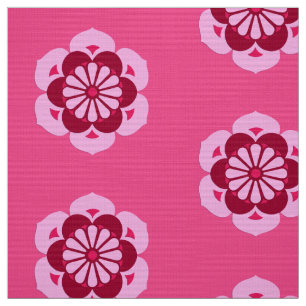 Lotus Flower Mandala, Fuchsia Pink en Burgundy Stof