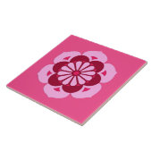 Lotus Flower Mandala, Fuchsia Pink en Burgundy Tegeltje (Zijkant)