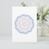 Lotus flower mandala in zachte pastelkleuren RSVP kaartje (Staand voorkant)