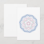 Lotus flower mandala in zachte pastelkleuren RSVP kaartje (Voorkant / Achterkant)