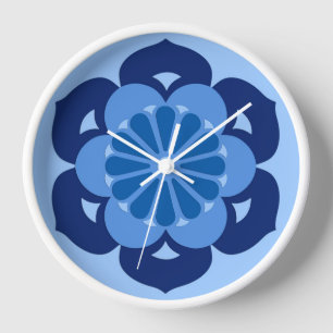 Lotus Flower Mandala, Indigo and Light Blue