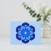Lotus Flower Mandala, Indigo and Light Blue Briefkaart (Staand voorkant)