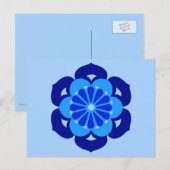Lotus Flower Mandala, Indigo and Light Blue Briefkaart (Voorkant / Achterkant)