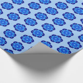 Lotus Flower Mandala, Indigo and Light Blue Cadeaupapier (Hoek)