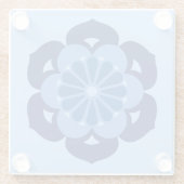 Lotus Flower Mandala, Indigo and Light Blue Glazen Onderzetter (Achterkant)
