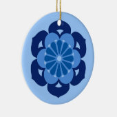 Lotus Flower Mandala, Indigo and Light Blue Keramisch Ornament (Rechts)