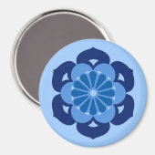 Lotus Flower Mandala, Indigo and Light Blue Magneet (Voorkant / Achterkant)