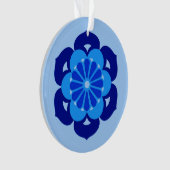 Lotus Flower Mandala, Indigo and Light Blue Ornament (voorkant)