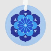 Lotus Flower Mandala, Indigo and Light Blue Ornament (achterkant)