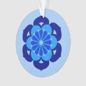 Lotus Flower Mandala, Indigo and Light Blue Ornament (voorkant)