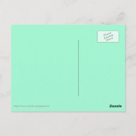 Lotus Flower Mandala, Lime Green en Light Blue Briefkaart (Achterkant)