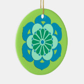 Lotus Flower Mandala, Lime Green en Light Blue Keramisch Ornament (Rechts)