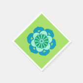 Lotus Flower Mandala, Lime Green en Light Blue Servetten (Hoek)