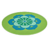 Lotus Flower Mandala, Lime Green en Light Blue Snijplank (Hoek)
