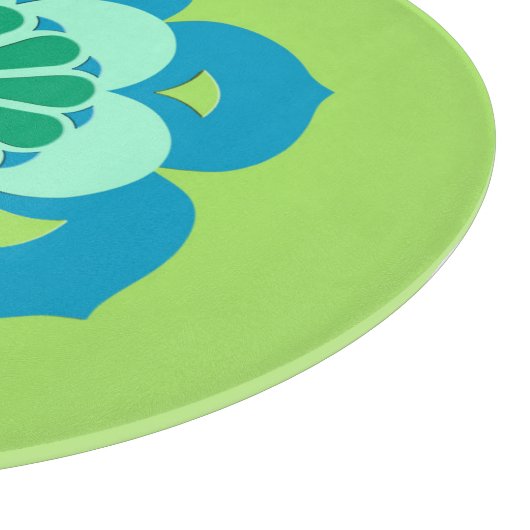 Lotus Flower Mandala, Lime Green en Light Blue Snijplank (Hoek)